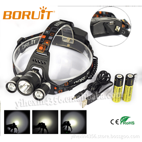 8 year Manufacturer CE ROHS BORUIT Patent RJ-5001 Used as Portable Charger LED Head Lamp